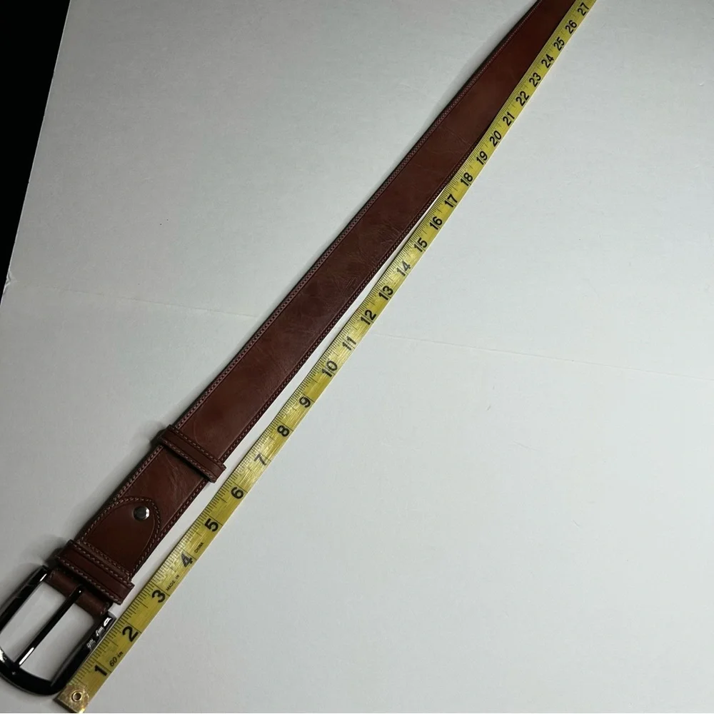 Moroccan Boutique Handmade Classic Leather Belt w Silver Buckle Minimalist